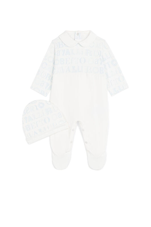JU Logo-Print Babygrow Set JU Logo-Print Babygrow Set MILKY WHITE/BABY BLU MJT80A-JMA93