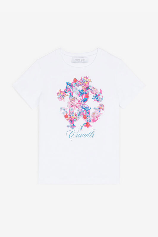 JU T-Shirt mit Logo-Print Weiß RJT638-JD001