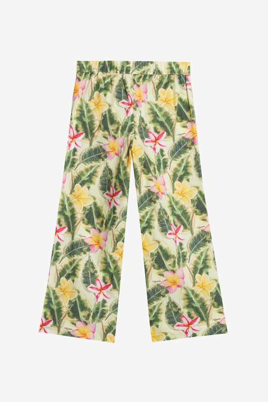 JU Pantaloni Con Stampa Fiori E Foglie JU Pantaloni Con Stampa Fiori E Foglie Verde chiaro UJT23G-7MO38