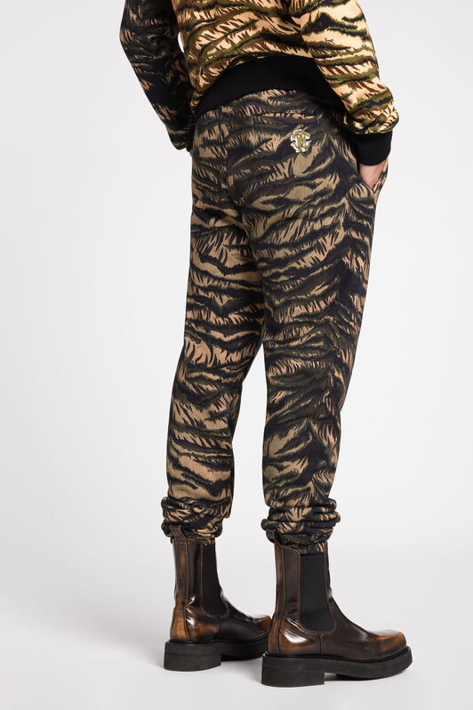 RC Animal-Print Cotton Track Pants Dark green/Black RRT25D-5OH79