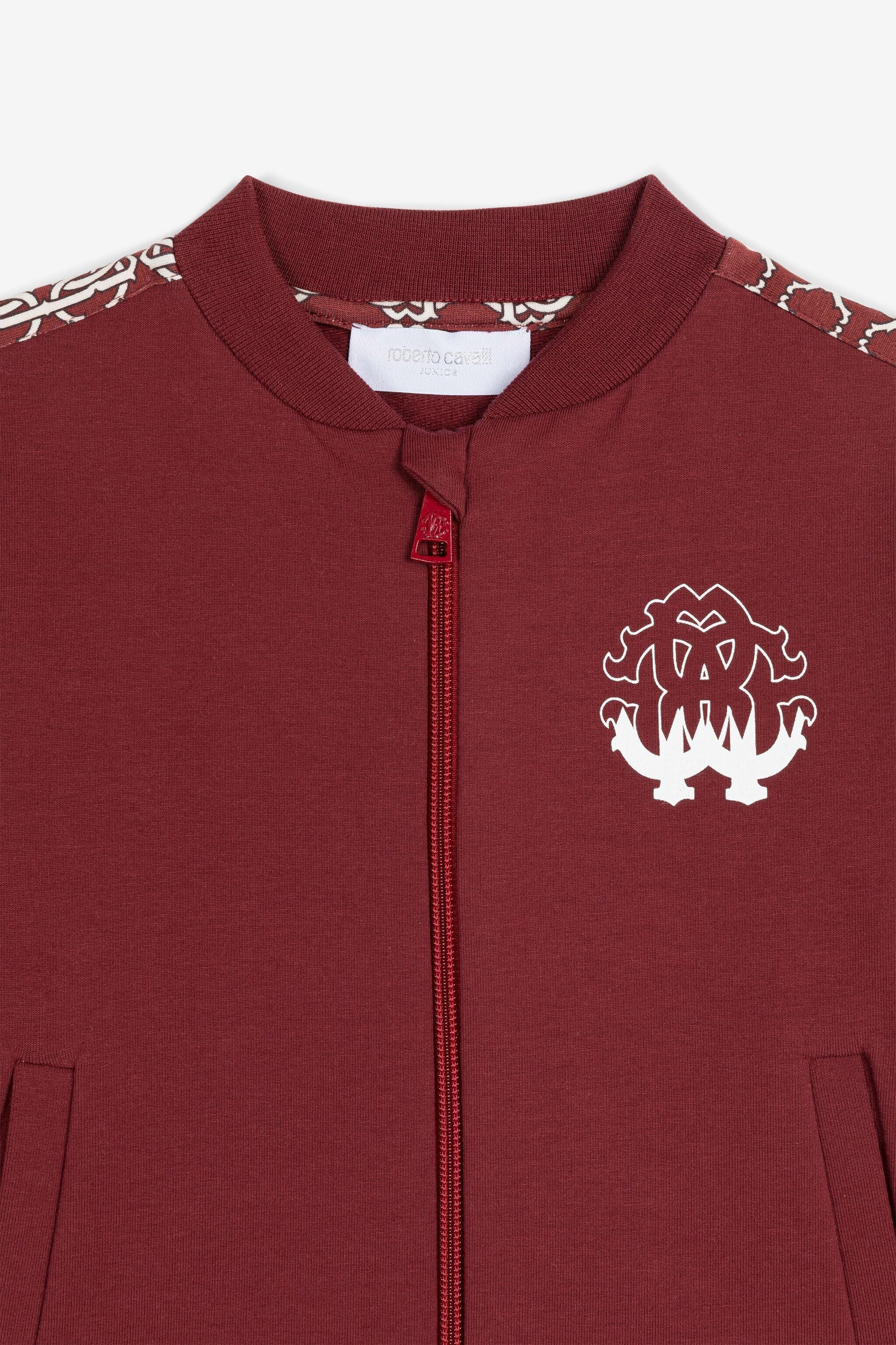 JU Sweatshirtjacke mit Print Dunkelrot PJT993-CF050