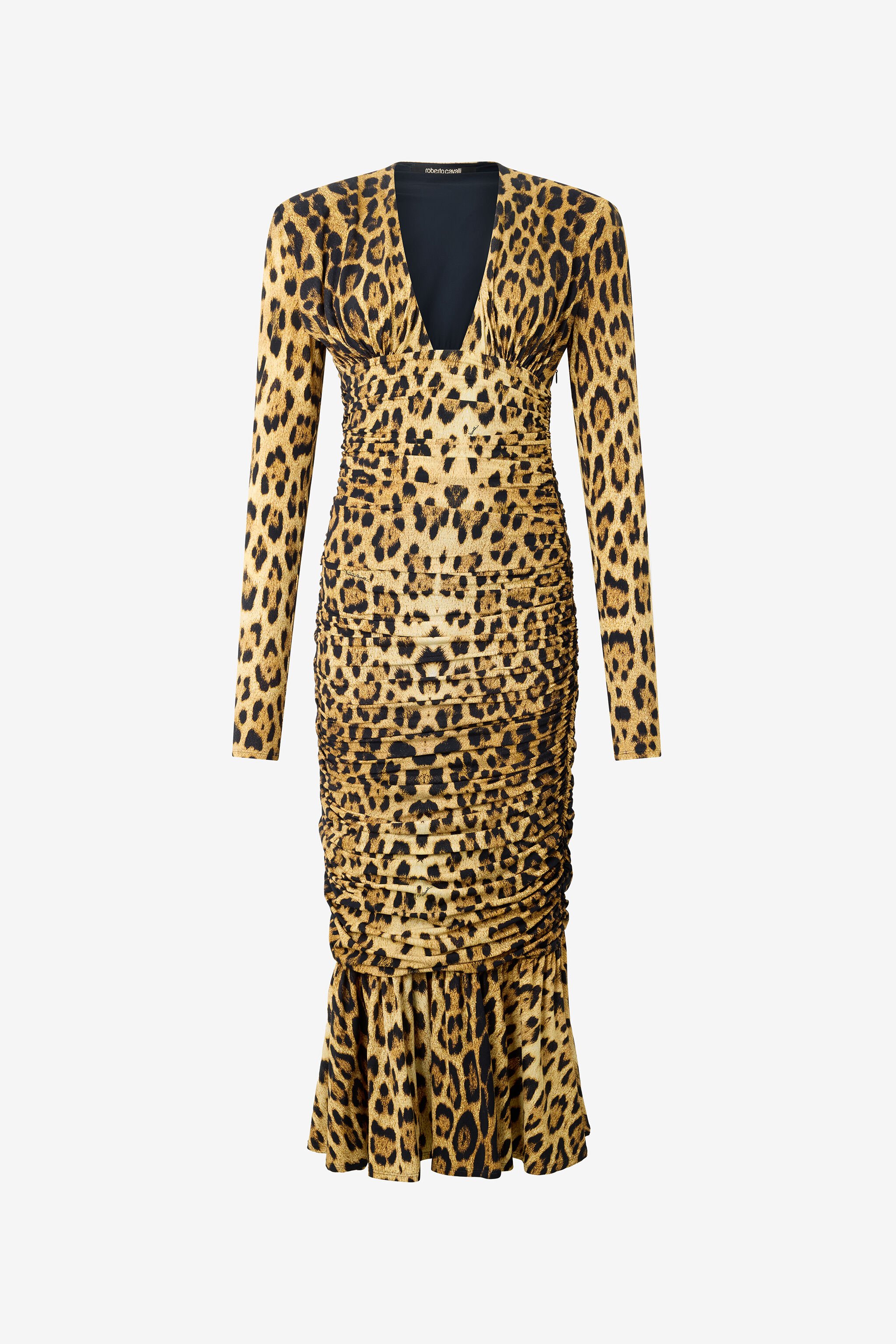 RC Midi Dress with Jaguar Skin Print Brown VWT153-LNQ71