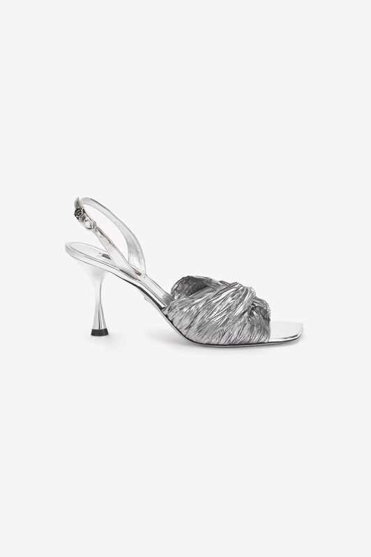 RC Sandalias Destalonadas De Piel Metalizada Plata UKS006-PZF01