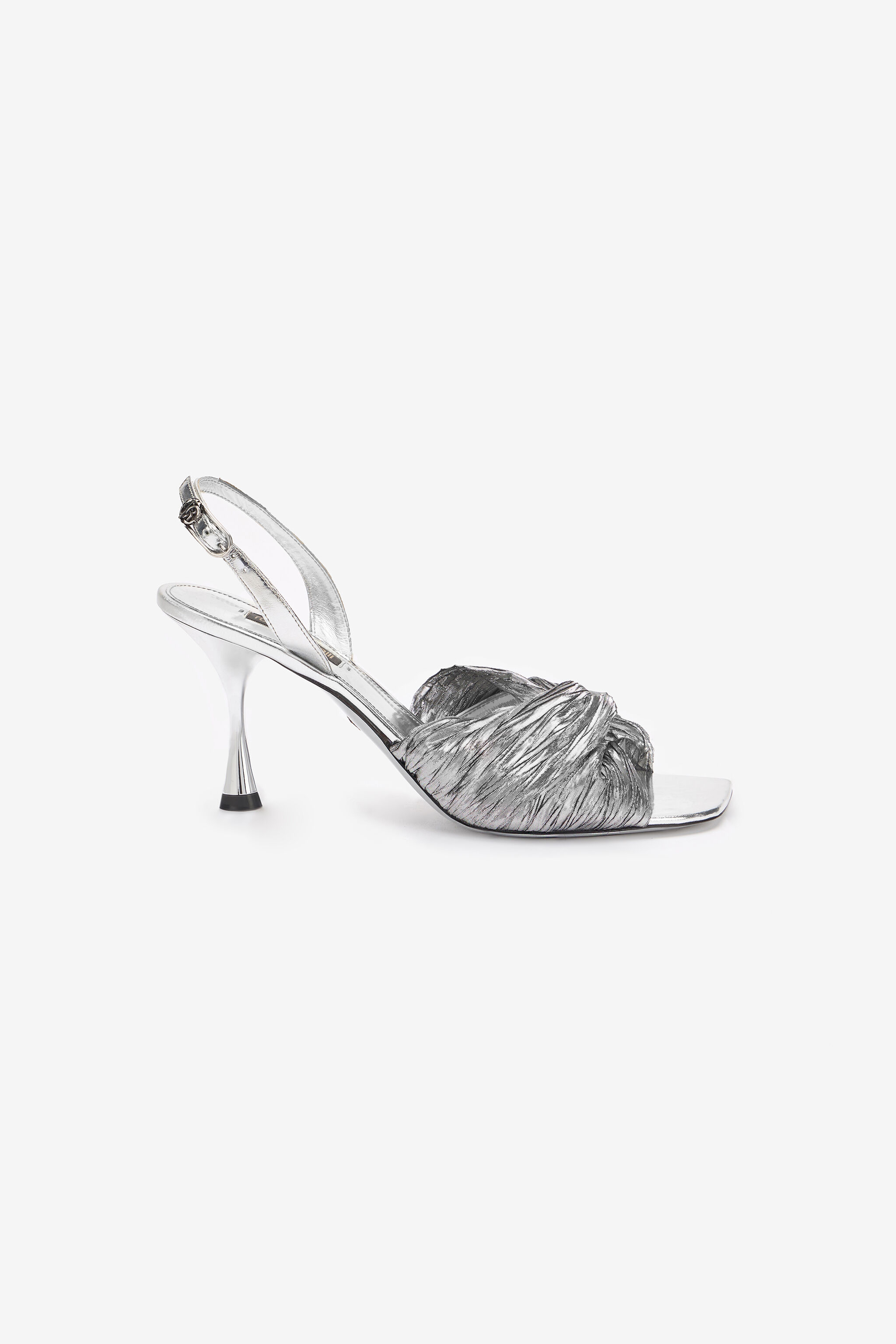 RC Sandalias Destalonadas De Piel Metalizada Plata UKS006-PZF01
