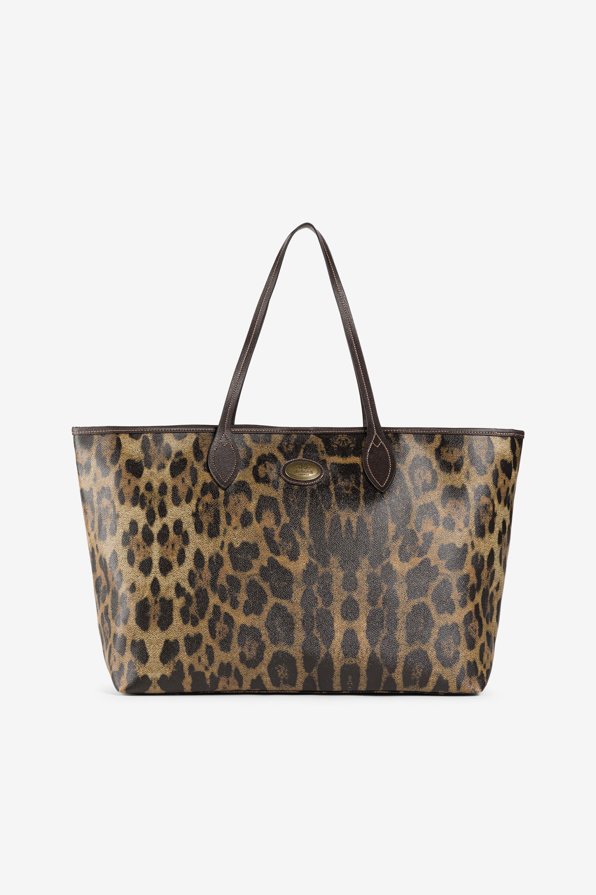 RC Leopard-Print Large Tote Bag Brown/Black JSB001-ABO01