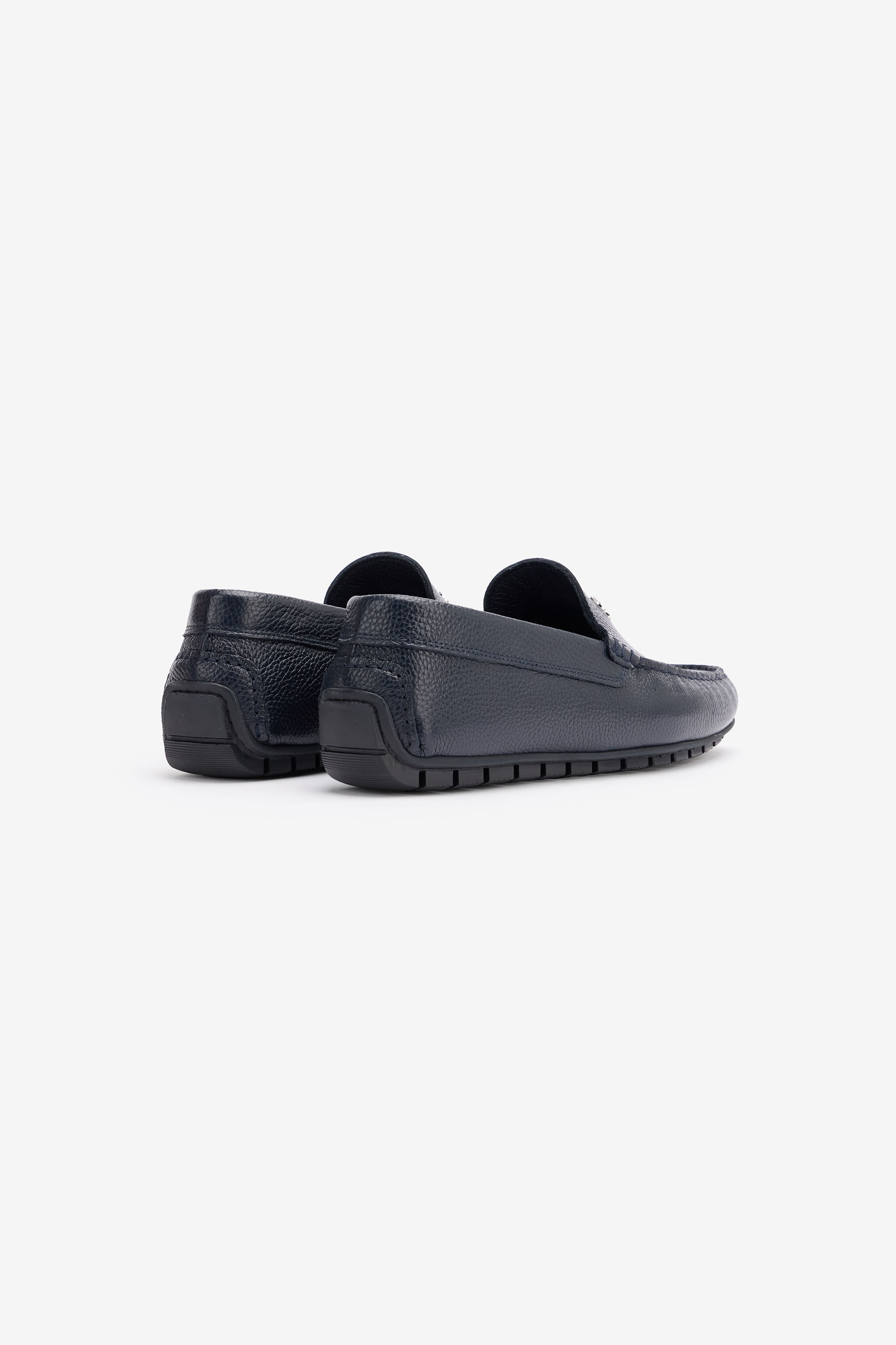 RC Hammered Effect Loafers with RC Monogram Dark blue POS00G-PI001