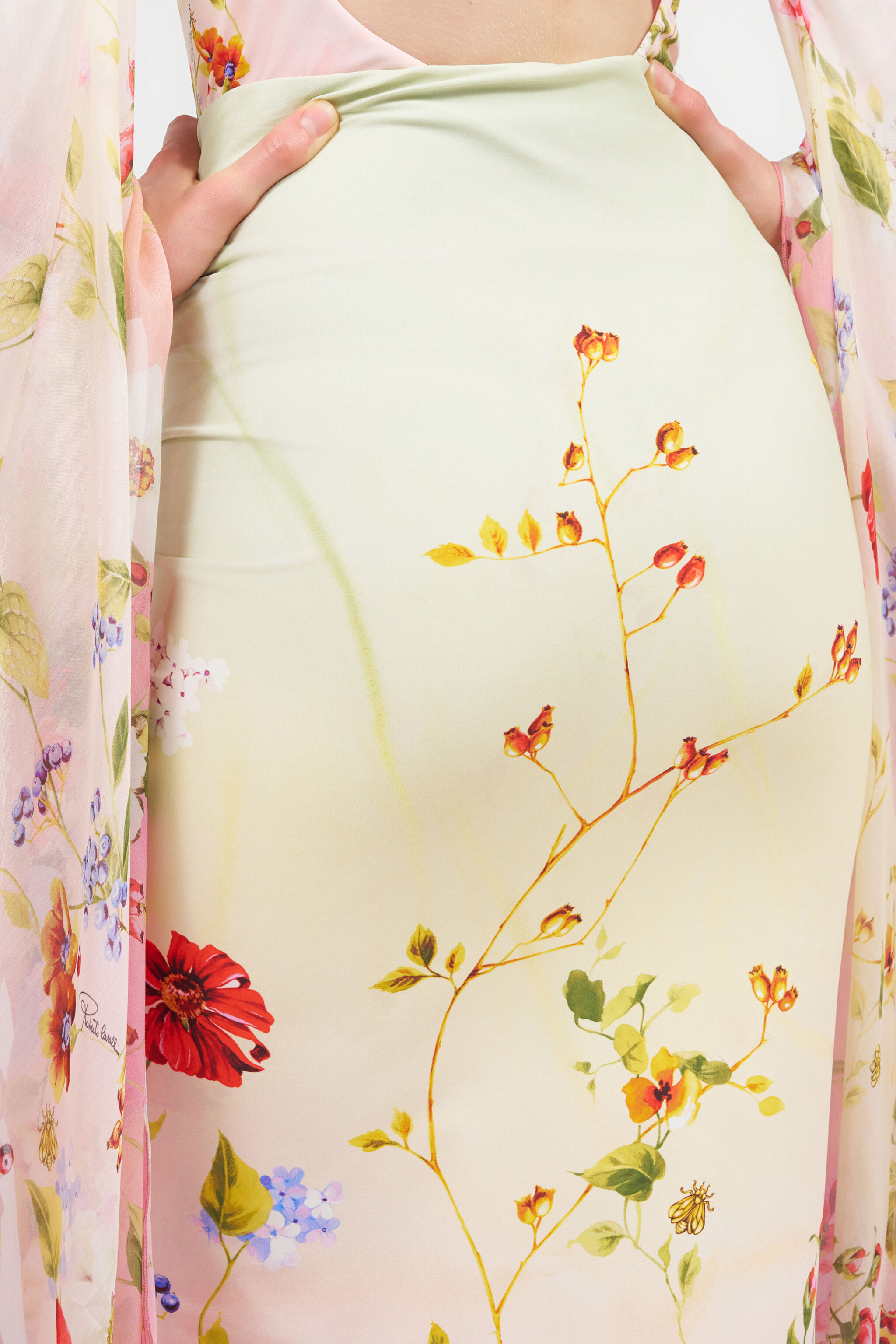 RC Sarong Miami Flowers GREEN/FUCHSIA WQW008-HVR32