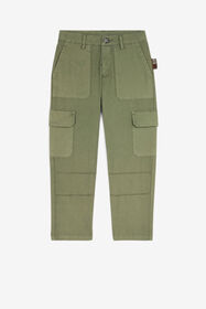 ${brand} Logo-Print Cotton Cargo Trousers ${colorDescription} ${masterID}