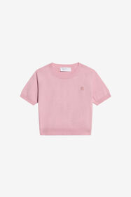 JU Pink Cotton T-Shirt With Embroidered Logo PINK WJM60C-MG001