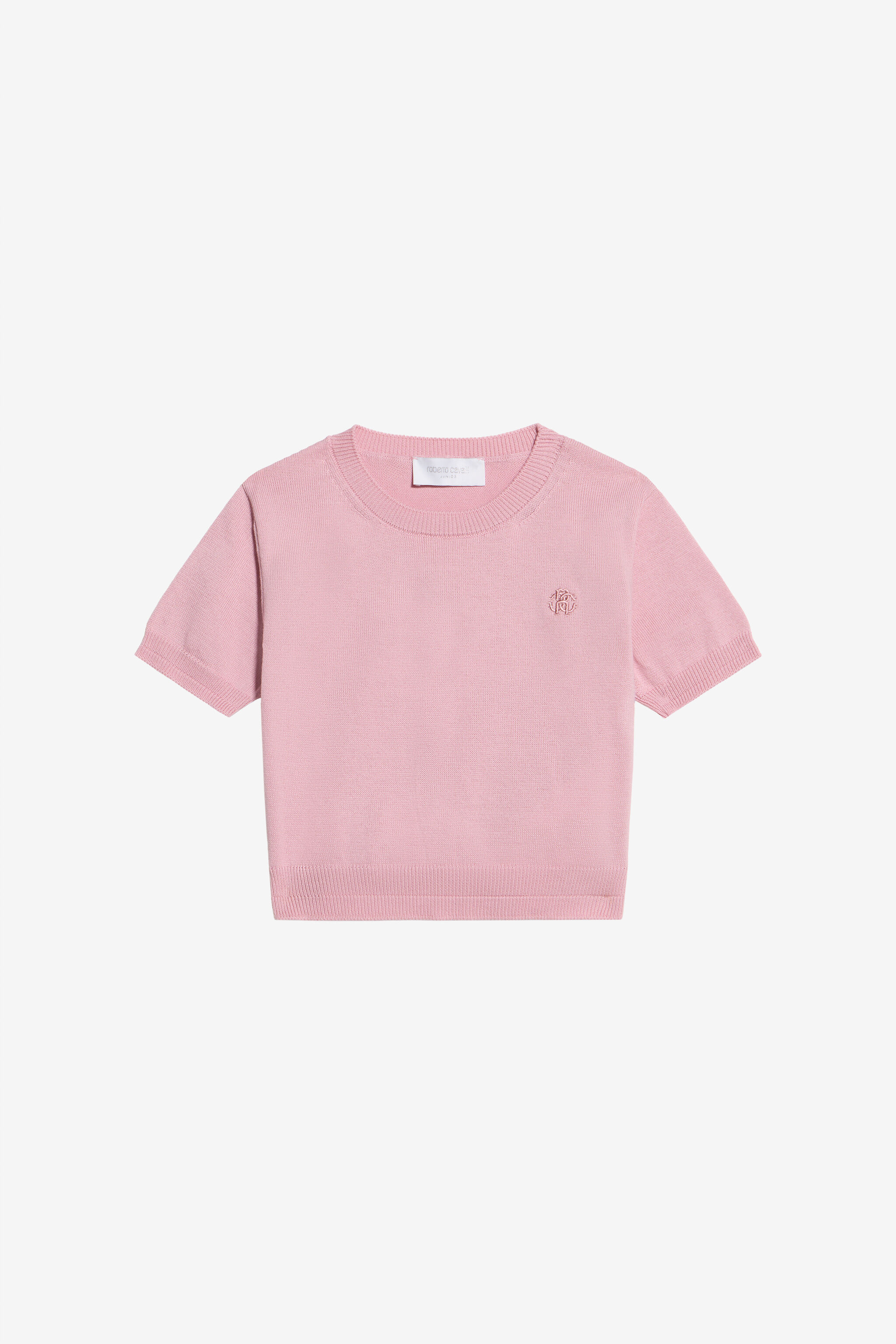 JU Pink Cotton T-Shirt With Embroidered Logo PINK WJM60C-MG001