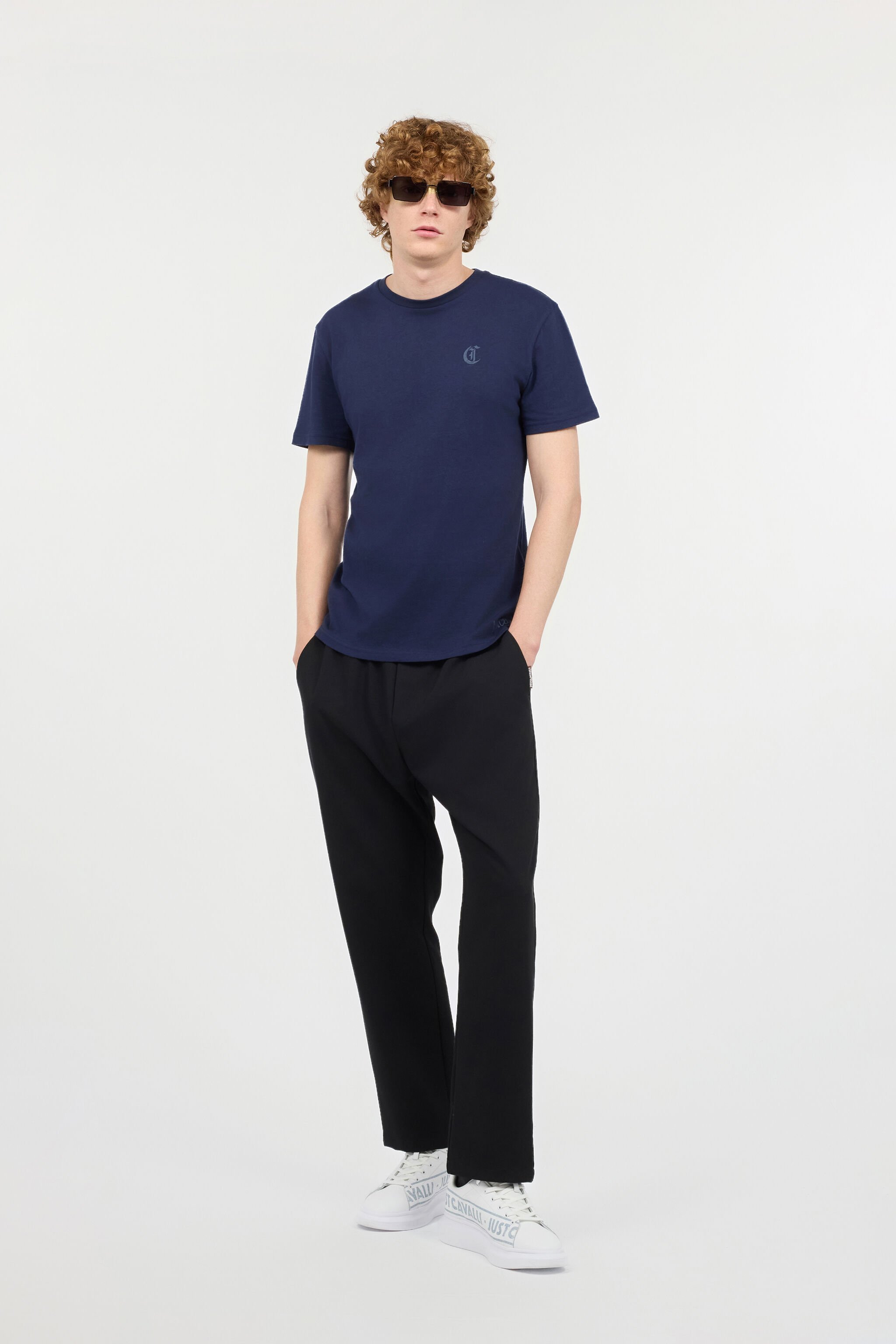 JC T-Shirt Con Monogram JC Dunkelblau UFU003-UF095