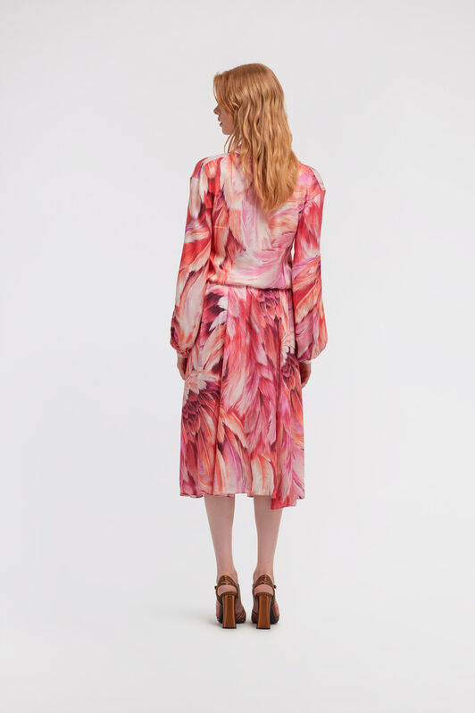 RC Long dress Plumage print Fuchsia SWT117-6DL71