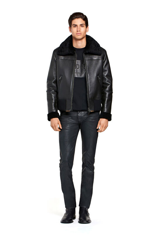 RC Black shine effect slim fit jeans BLACK HNJ240-DN002