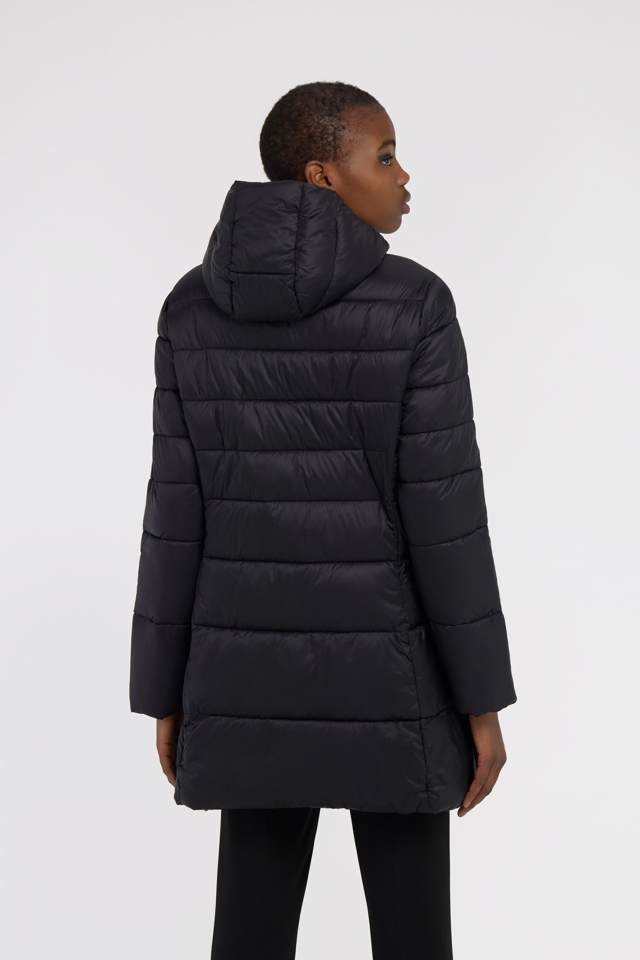 RC Long down jacket with zip Black NOT40P-SB001