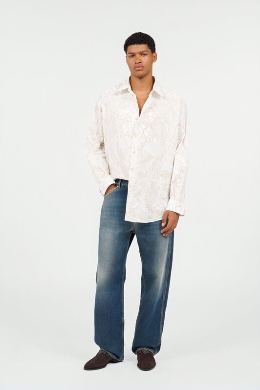 RC White Shirt with Ornamental Motif WHITE WRT722-2NR36