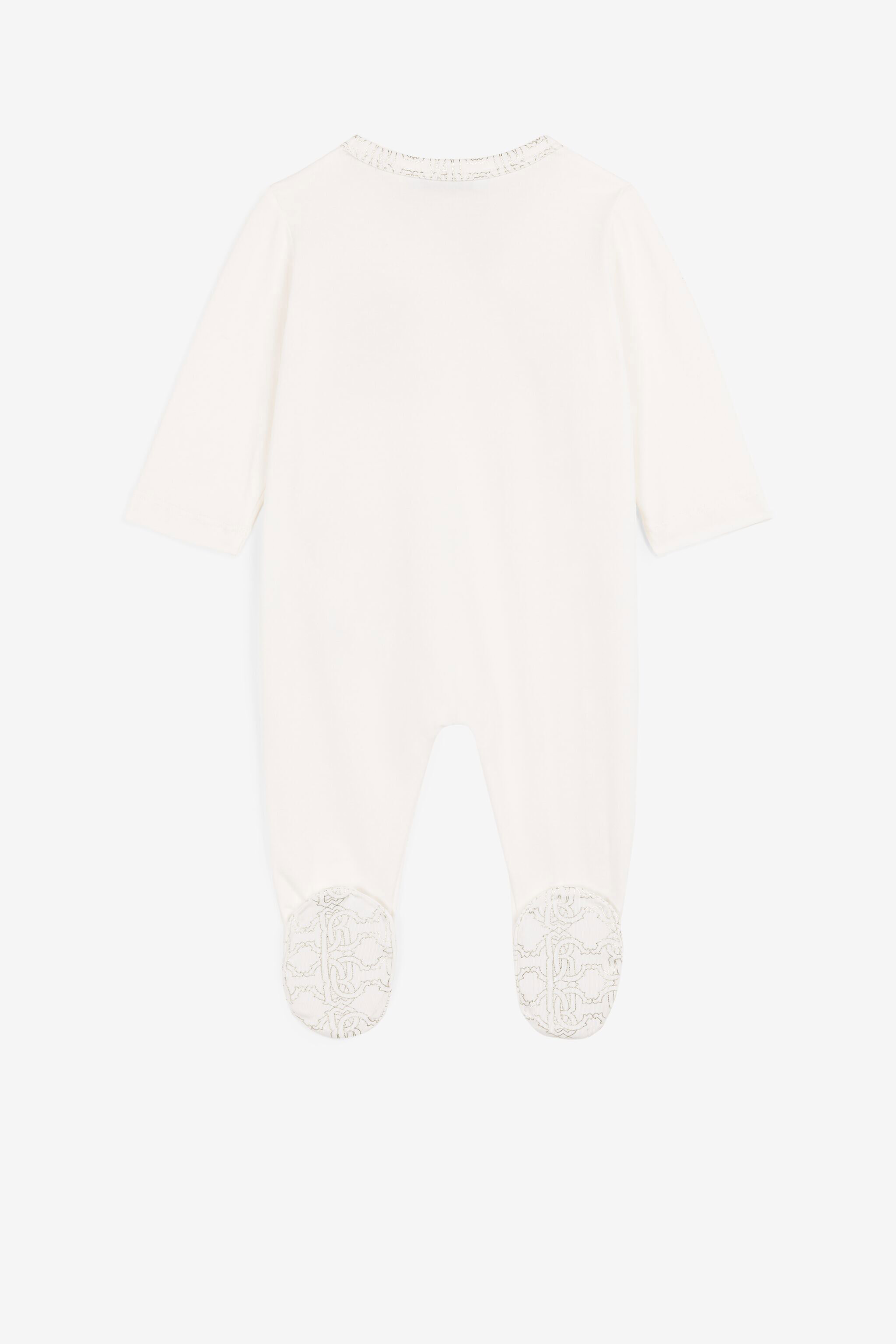 JU Embroidered-logo babygrow Gold Platinum QJT890-JV025