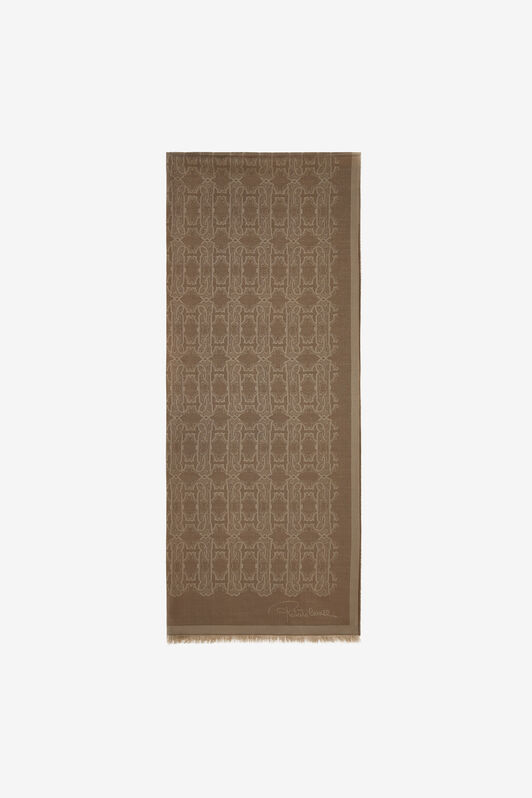 RC Roberto Cavalli Stole with RC MONOGRAM print Marron clair SYI00C-5IL61