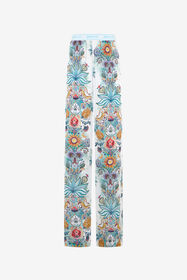 JC Tropical Garden Print Trousers TURCHESE CHIRO WFT158-WF505