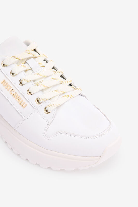 JC Sneakers Avec Logo Et Contrefort Lamé Blanc TFS044-TF364