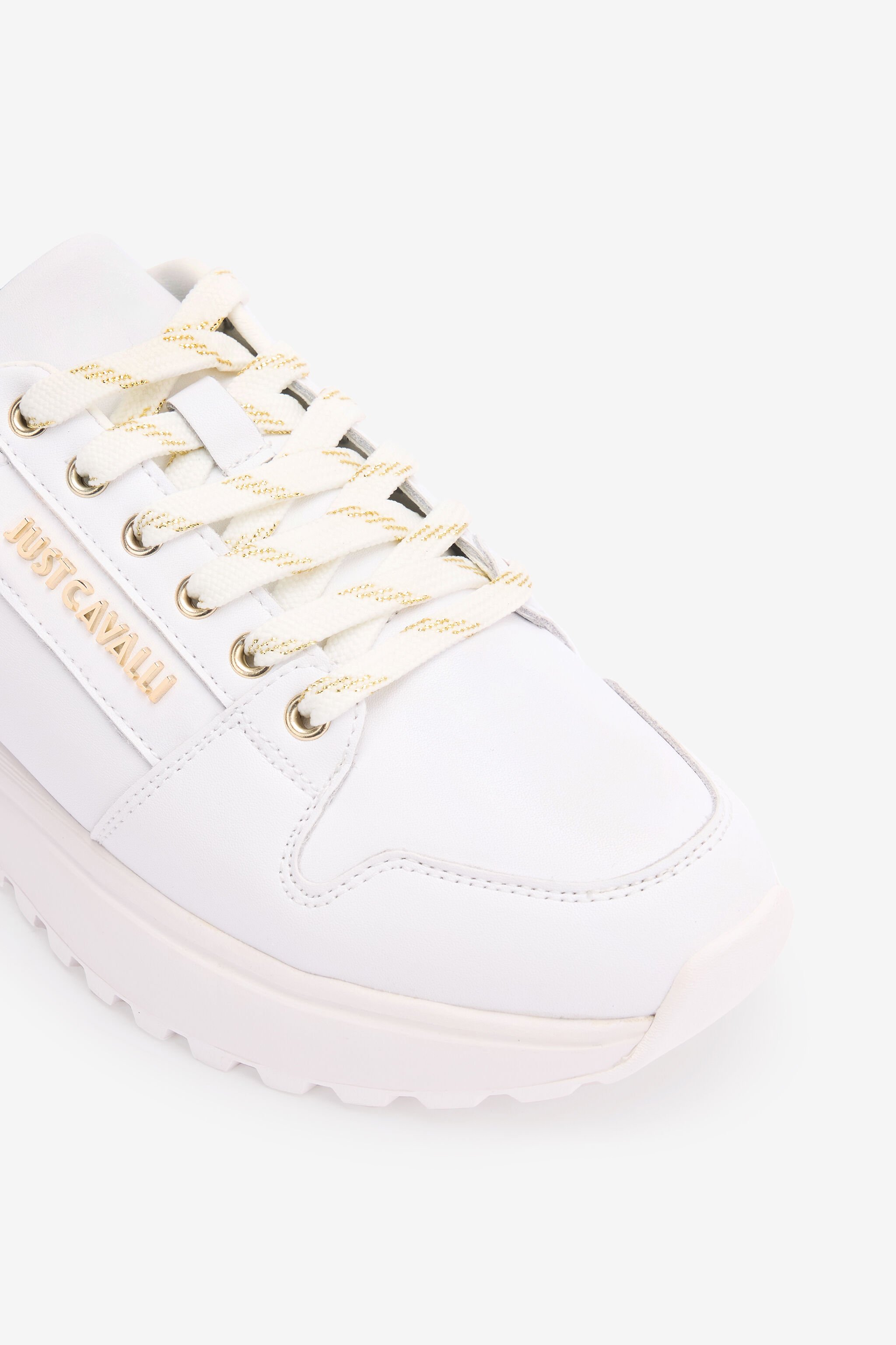 JC Sneakers Avec Logo Et Contrefort Lamé Blanc TFS044-TF364