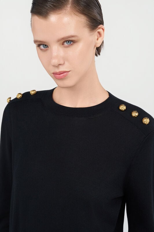 RC Sweater with gold buttons RC Sweater with gold buttons Nero UWM610-WH003