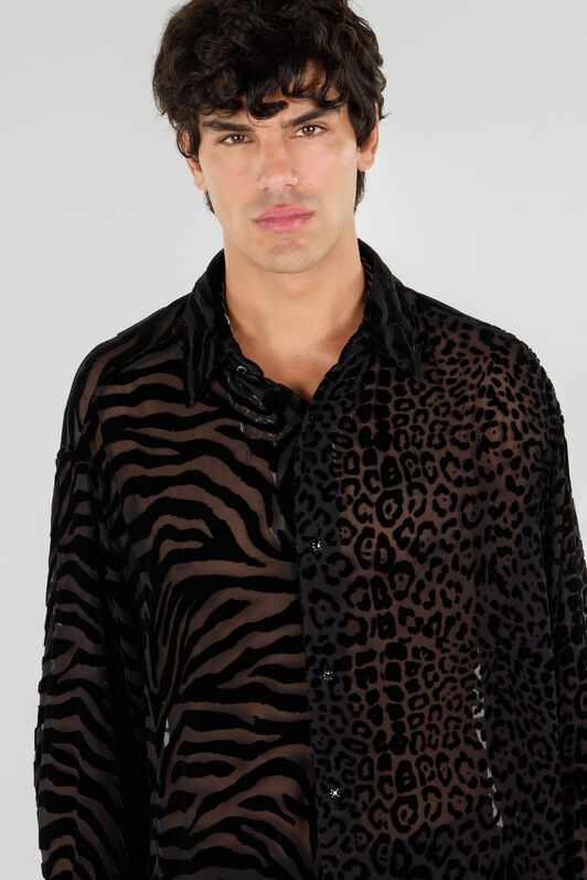 RC Animal Print Shirt Black TRT726-VL040
