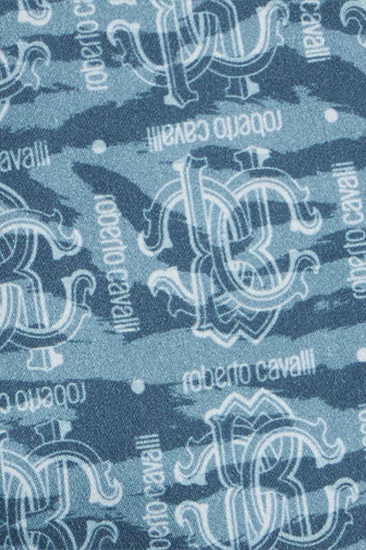 JU Pantaloni Con Stampa Logata All Over LIGHT BLUE/DARK BLUE UJT20I-6SO44