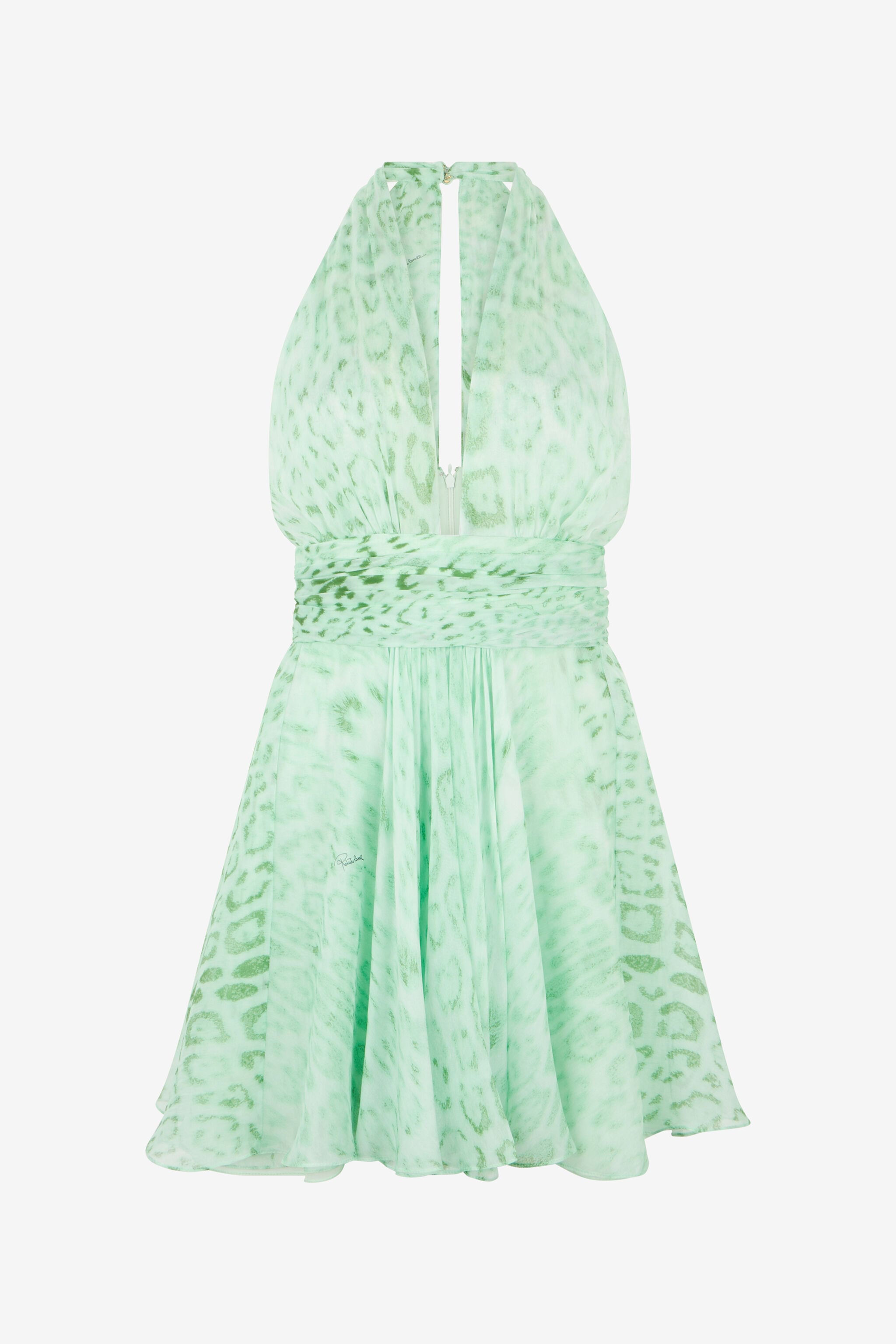 RC Robe Mini en Soie Imprimé Jaguar Mint PISTACHIO GREEN XQT176-HNT23
