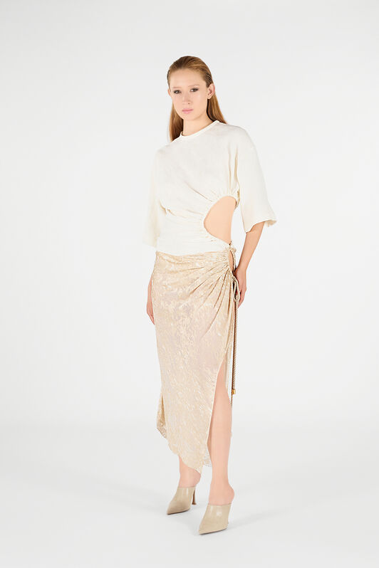 RC Wall Print Dress Ivory UWT120-LG018