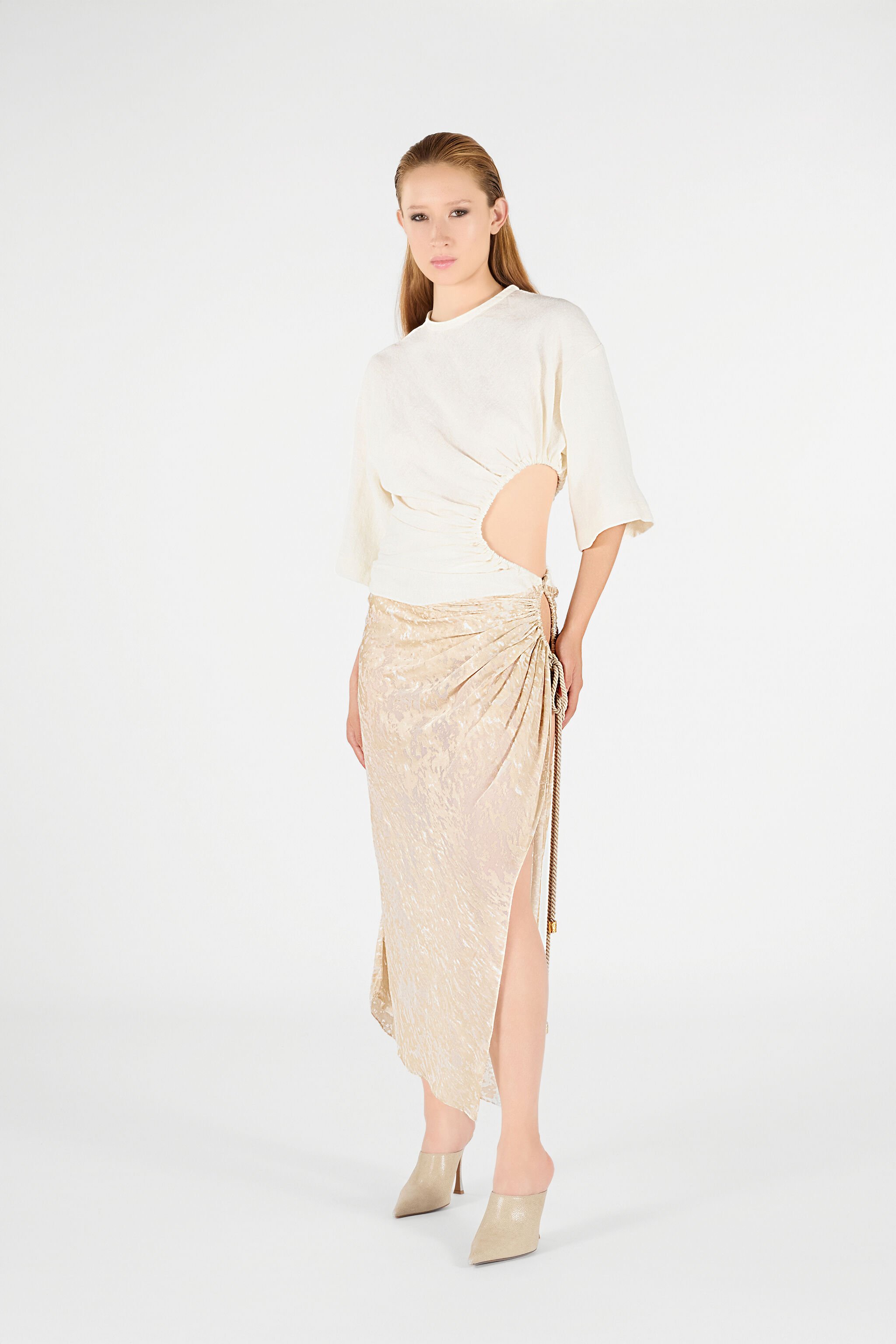 RC Wall Print Dress Ivory UWT120-LG018