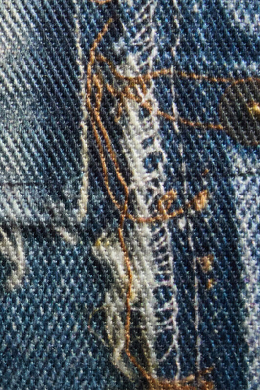 RC Bralette In Denim Patchwork Capsule Collection Blue UWJ650-DS001
