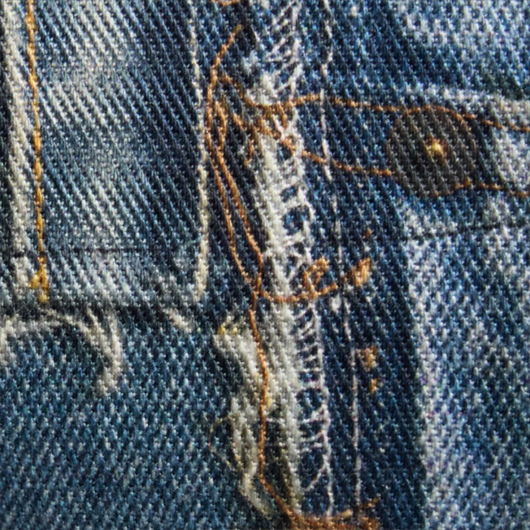 RC Bralette In Denim Patchwork Capsule Collection Blue UWJ650-DS001