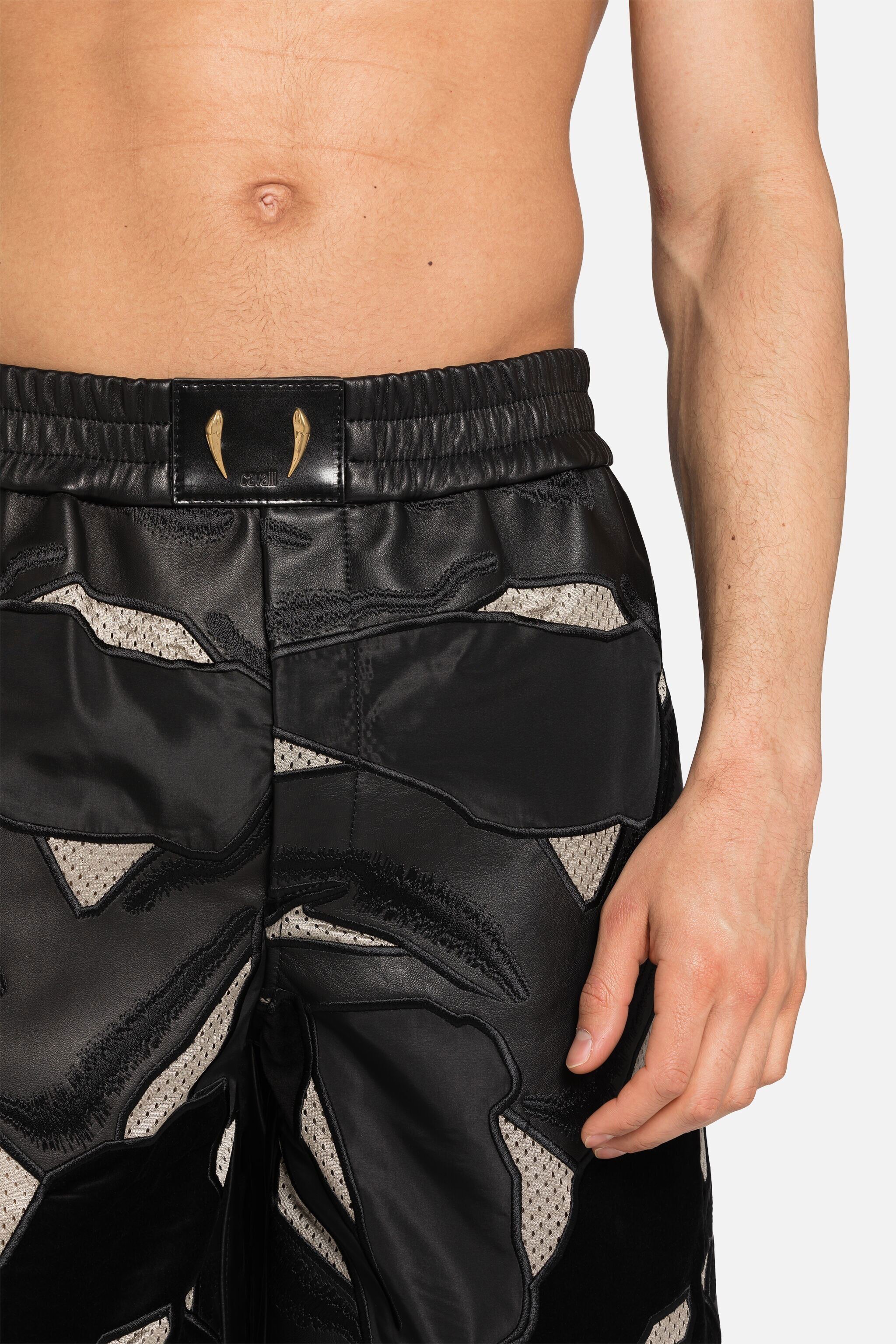 RC Shorts patchwork con zanne Nero ONP208-PN095
