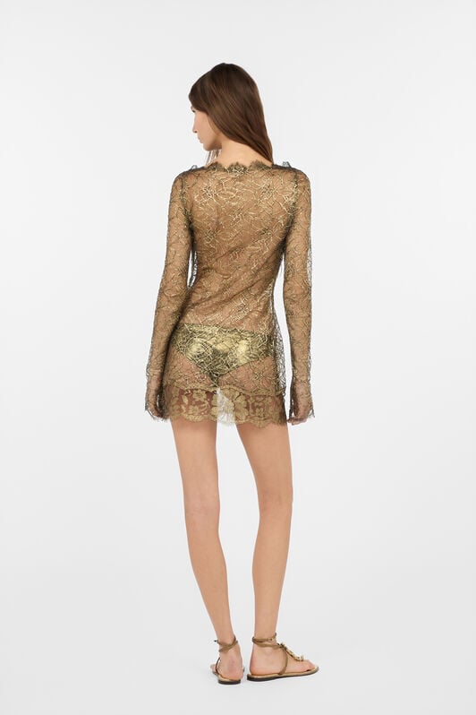 RC Mini-robe transparente noire et or avec broderies RC Mini-robe transparente noire et or avec broderies BLACK/GOLD WWT138-RP070