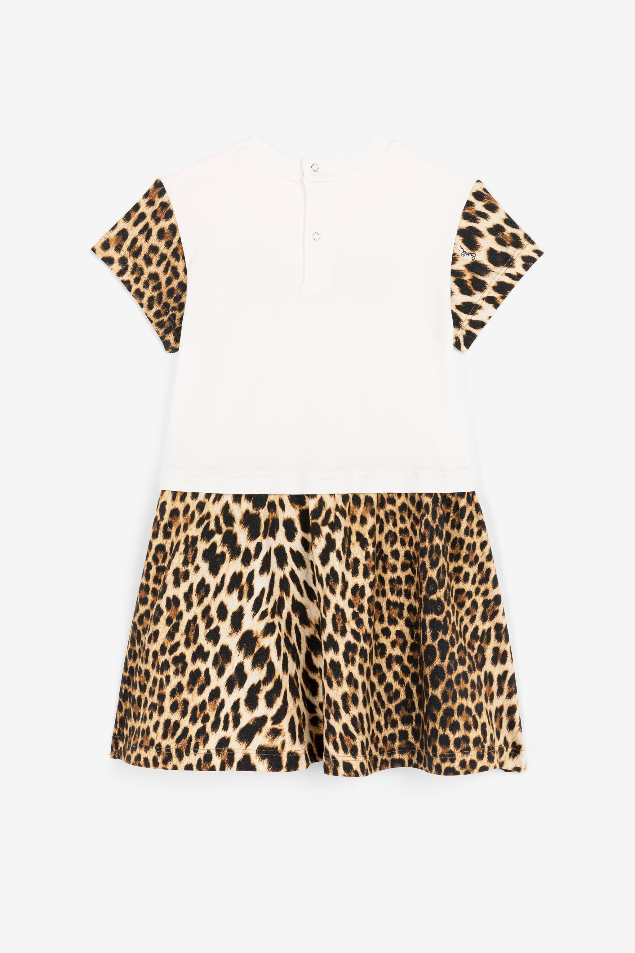 JU Leopard-Print Logo Dress MILKY WHITE OJT160-ISA2J