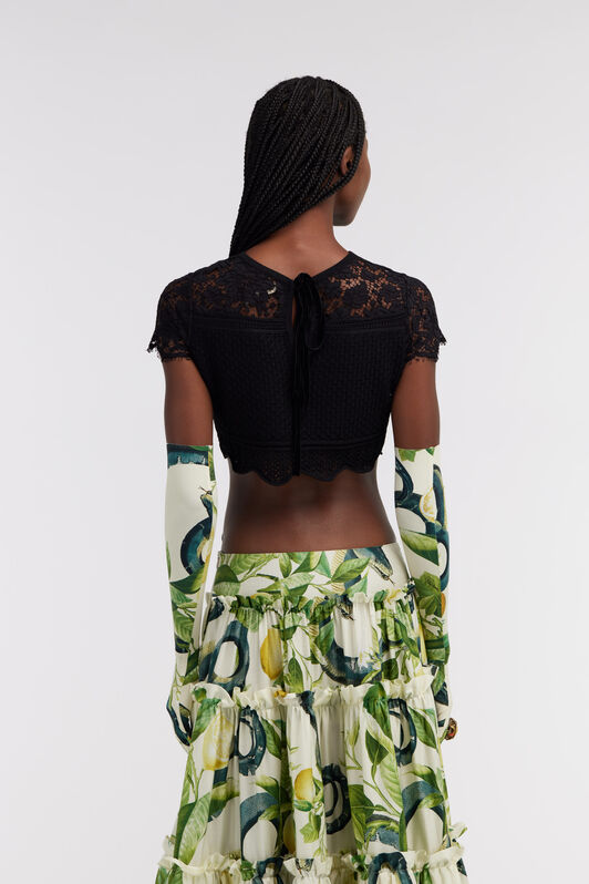 RC Top Crop In Pizzo Nero Nero SKM680-MG011