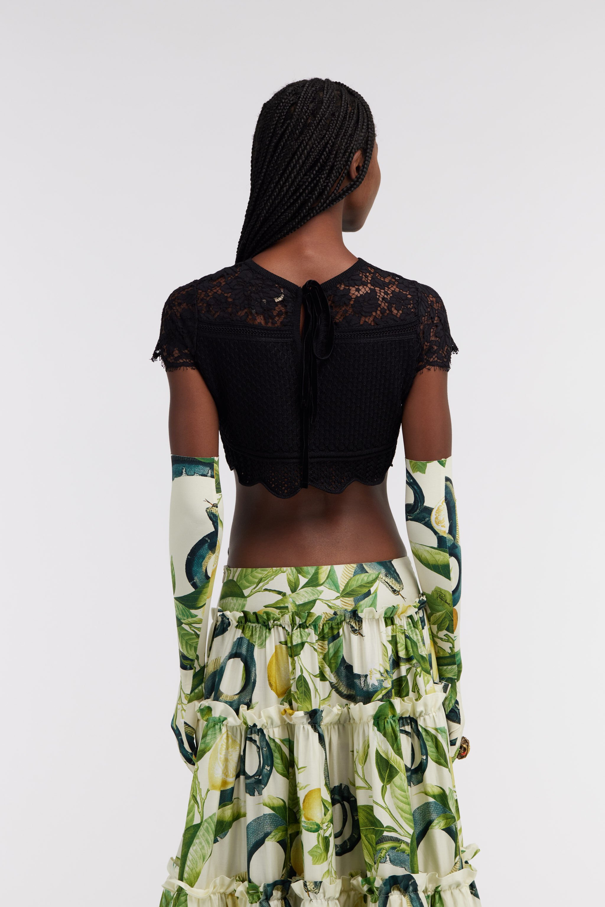 RC Top Crop In Pizzo Nero Nero SKM680-MG011
