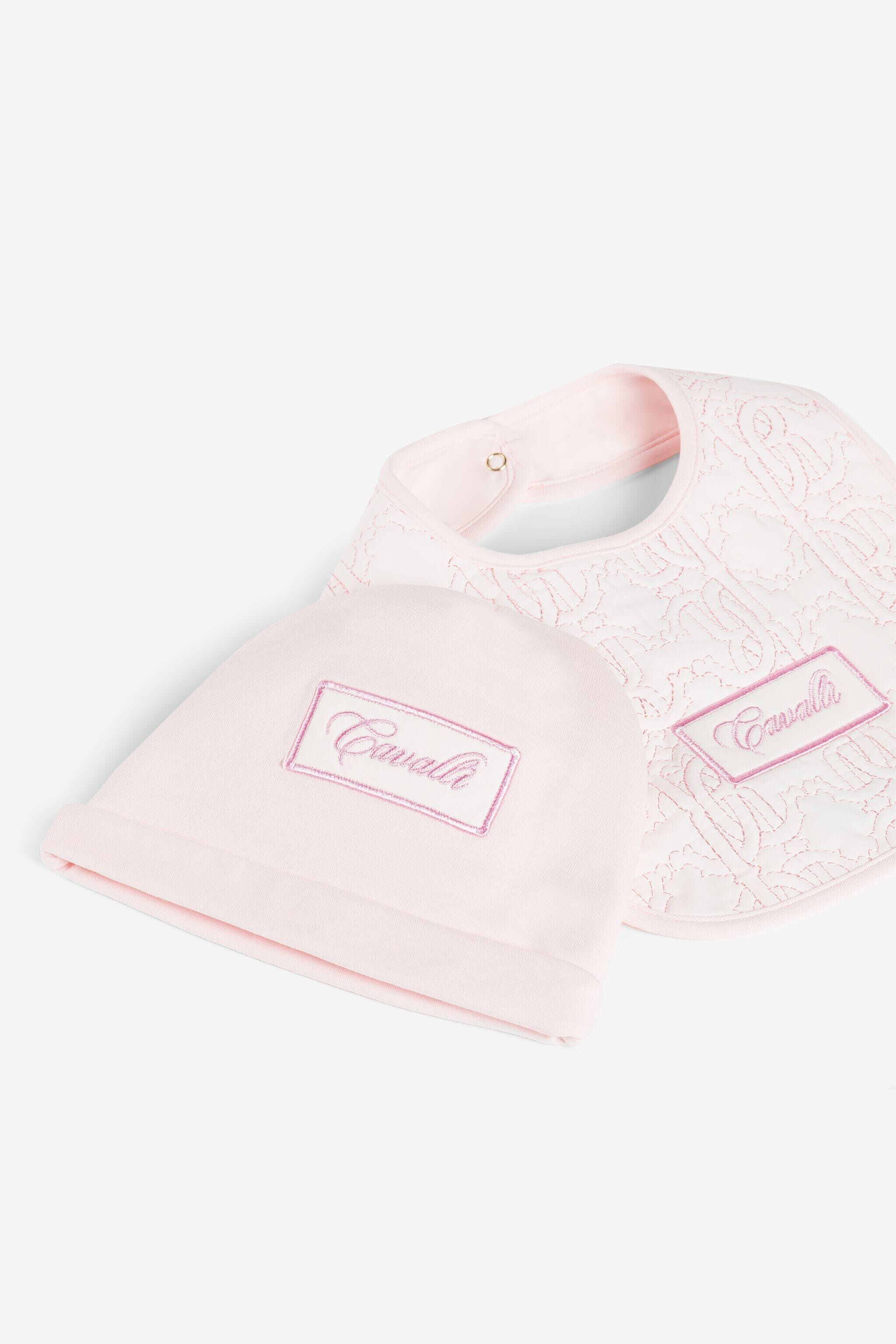 JU RC Monogram-Embroidered Babygrow Set Pink PJT807-JME21