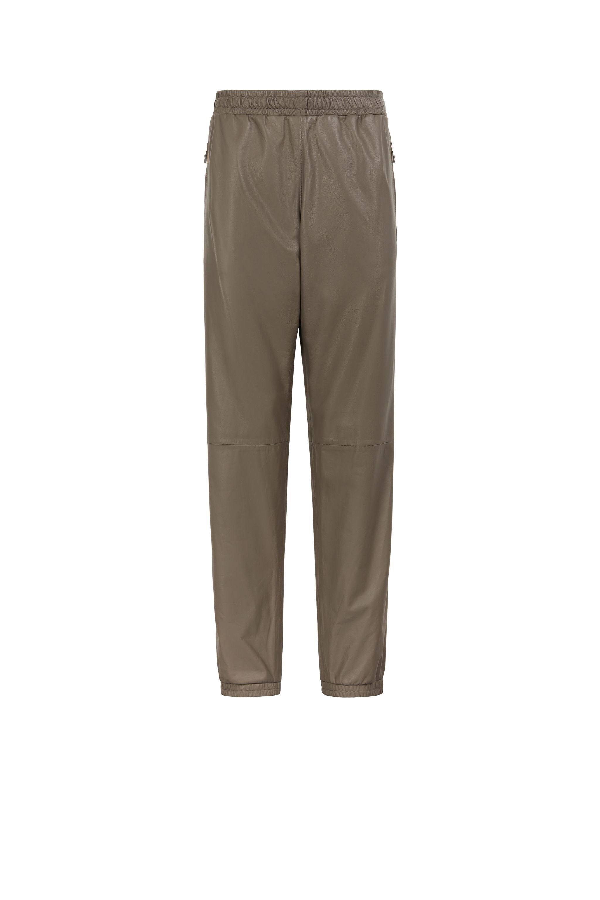 RC Contrast-Stripe Leather Sweatpants IRON KNP210-PN194