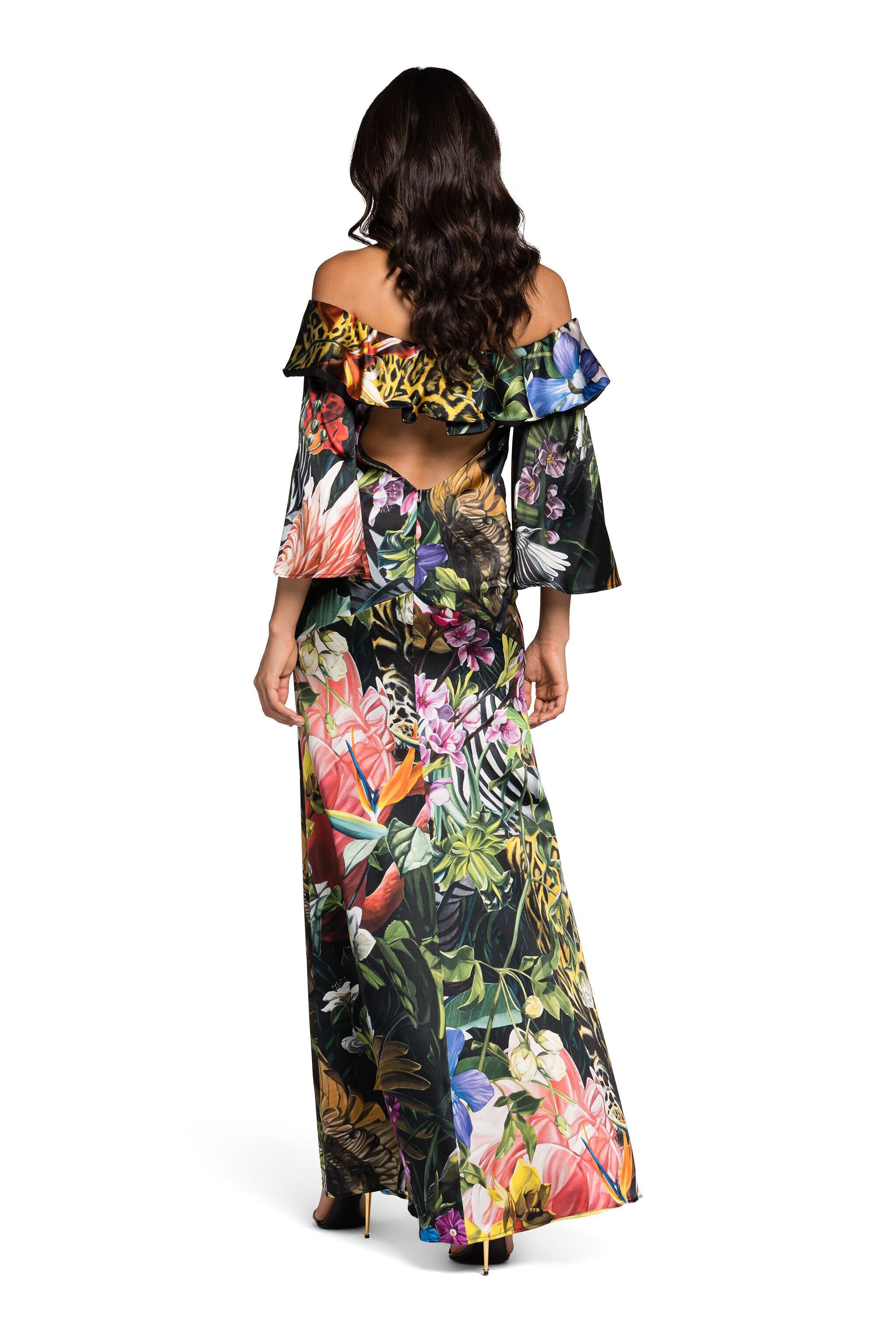RC Tropical-Print Ruffled Maxi Dress MULTICOLOR KOT10C-2NS01