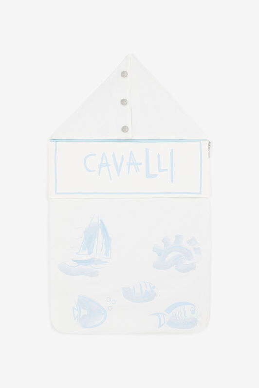 JU Saco para bebé con estampado Seascape y logo MILKY WHITE/BABYBLUE OJT838-ISA2J