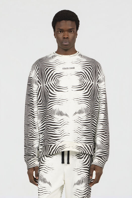 RC Zebra Print Sweatshirt WHITE/BLACK ZEBRA SOT66I-CF050