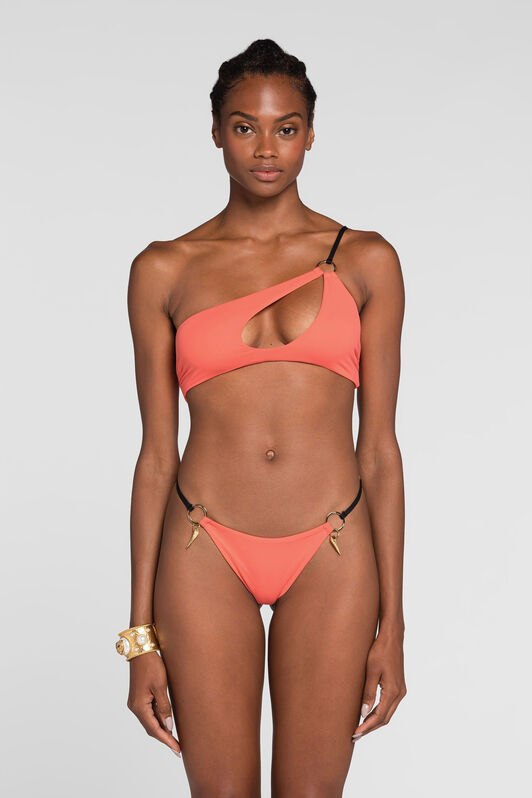 RC Cut-out one-shoulder bikini top Orange QKW00C-LL002