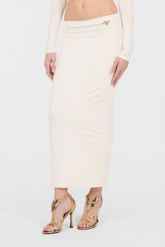 RC Serpentine Print Skirt BIANCO 110602 XQT304-NLS36