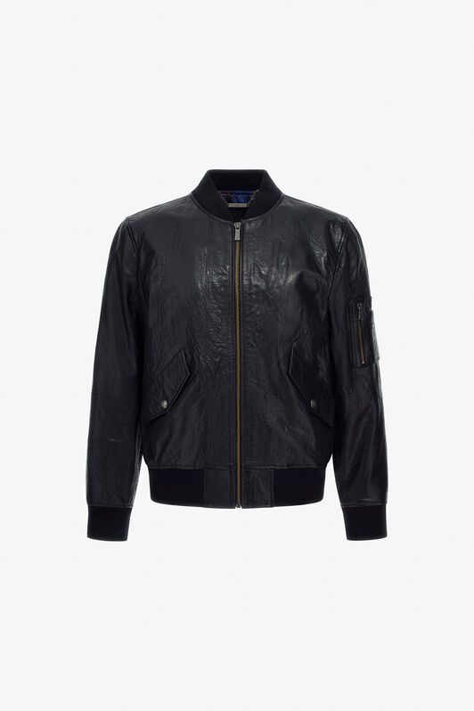 JC Just Cavalli leather bomber jacket Noir TFP001-TF097