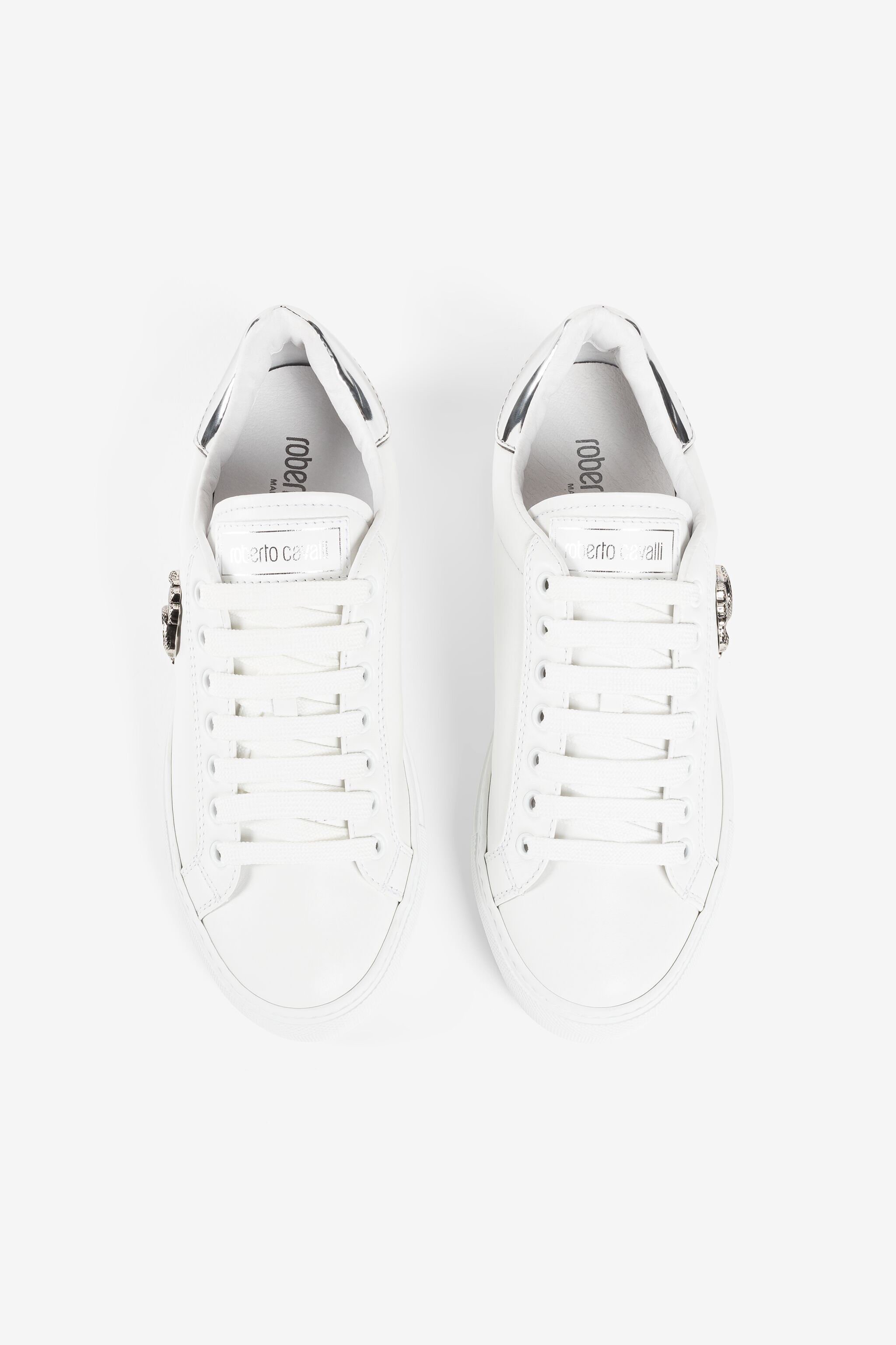 RC Logo-plaque leather sneakers White/Silver RKS038-PZB23