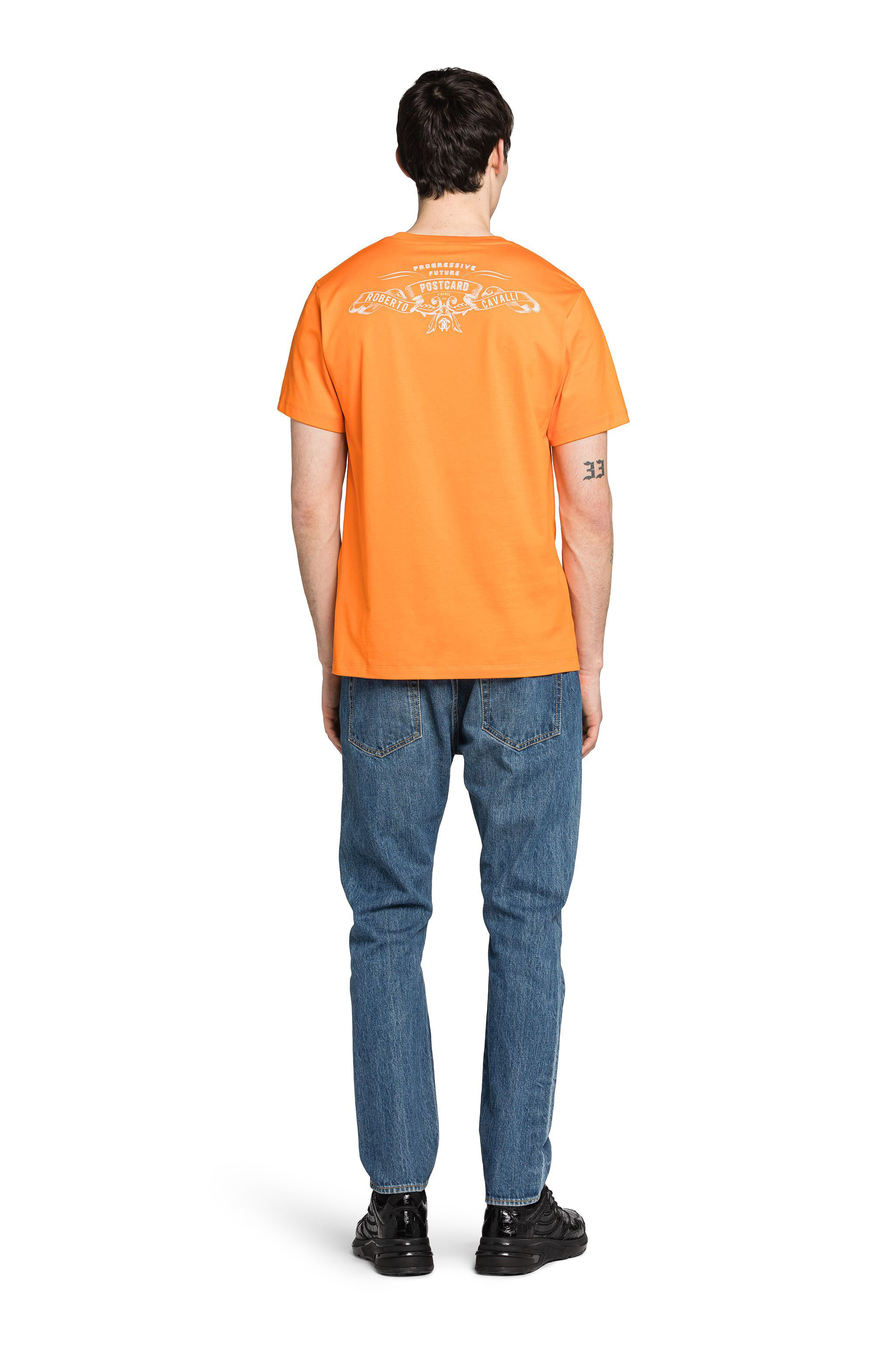RC Logo And Graphic-Print T-Shirt TANGERINE KNT605-JD060