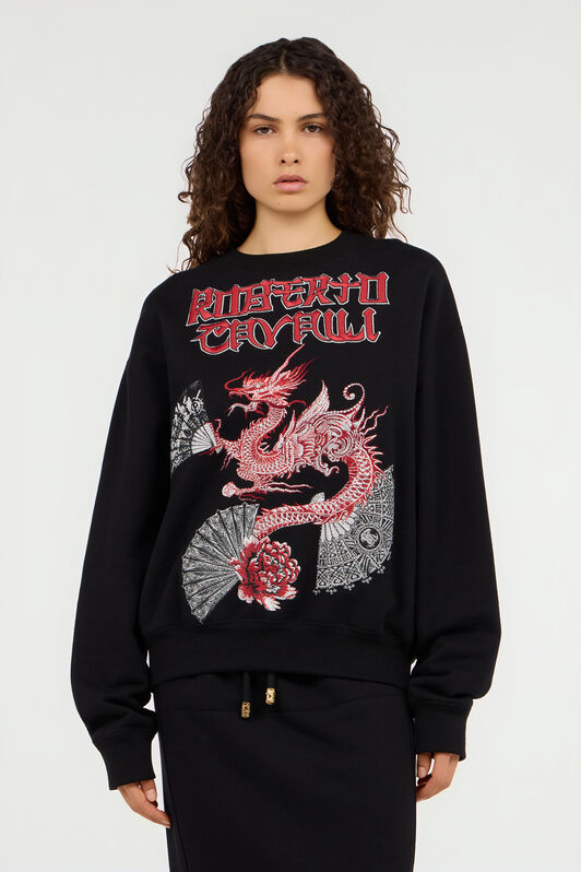 RC Black Sweatshirt with Lettering and Dragon RC Black Sweatshirt with Lettering and Dragon NERO 191101 VQT69B-CF057
