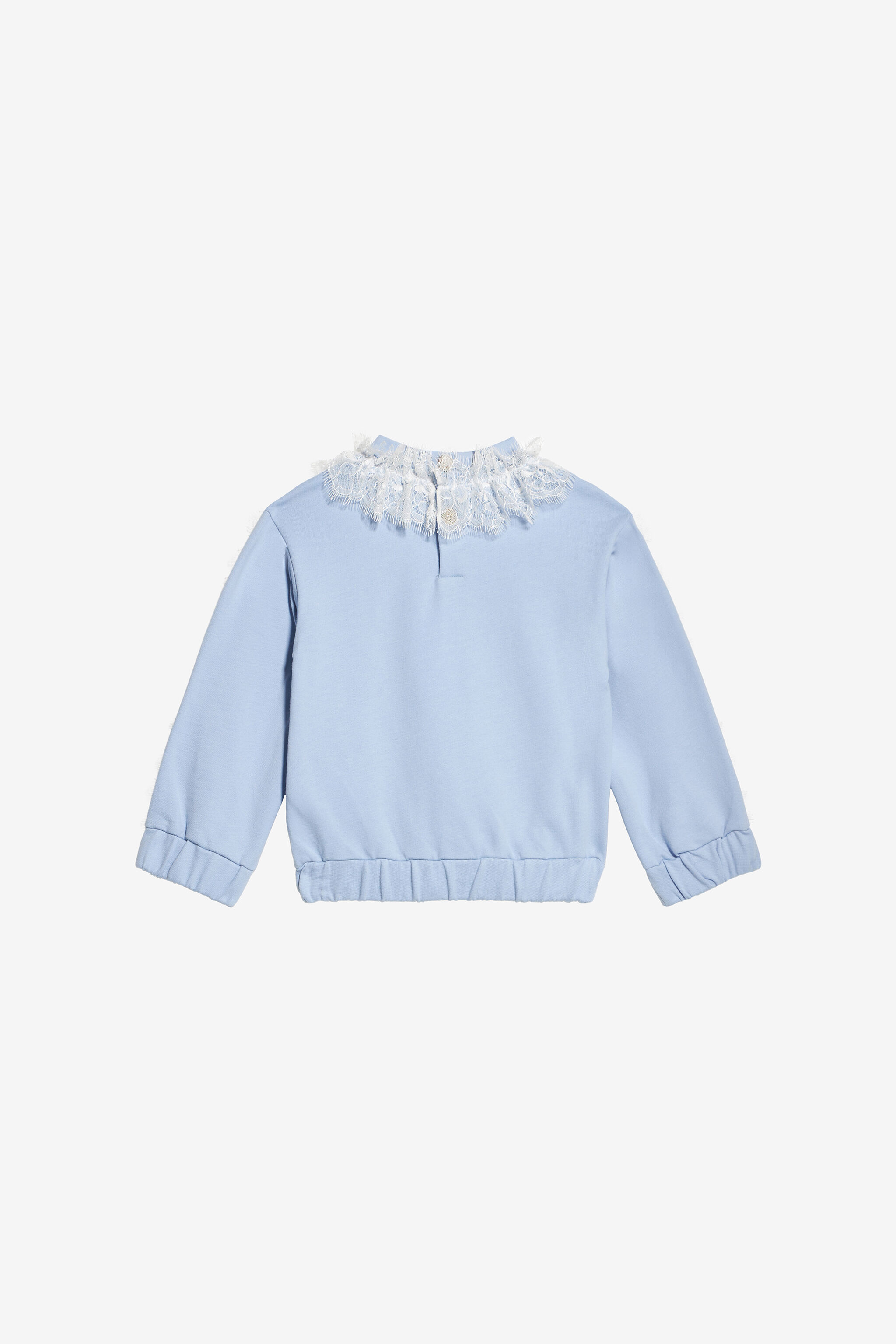 JU Felpa Con Monogram RC E Pizzo Azzurro UJT660-CF050