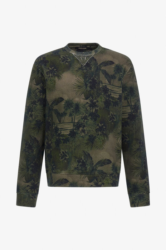 RC Hawaii Green printed sweatshirt Dunkelgrün SRT68E-5OH12